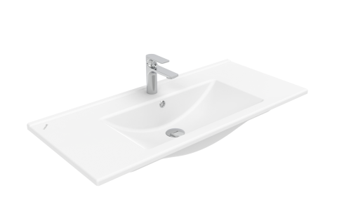 Раковина из сантехнического фарфора Creavit Su SU100-00CB00E-0000 100х50 накладная цвет белый 1 отверстие под смеситель