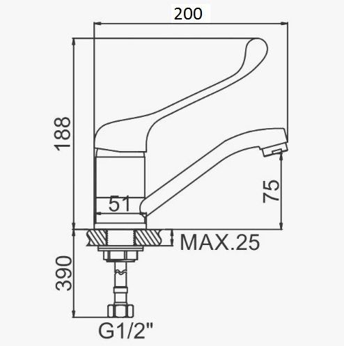Смеситель для кухни D-Lin D153427 на мойку хром - фото 2