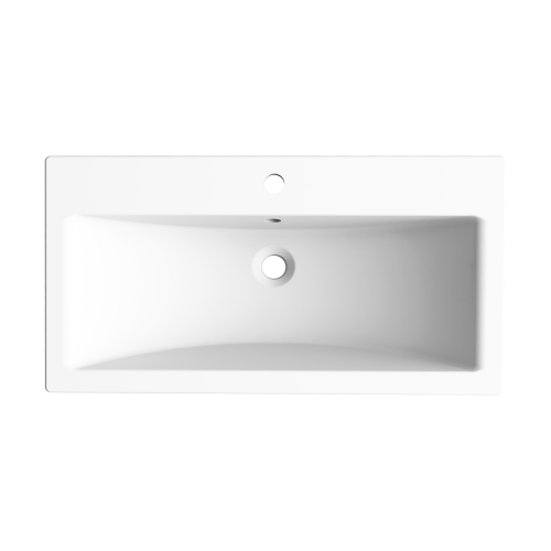 Раковина из искусственного камня Paola Paola Daria 800 80х40 полувстраиваемая цвет белый 1 отверстие под смеситель