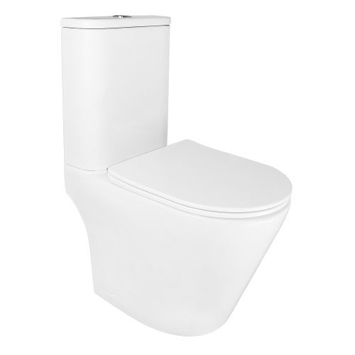 Унитаз-компакт напольный с бачком Azario Berton AZ-6093 белый с сиденьем микролифт безободковый смыв торнадо
