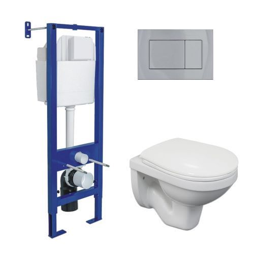 Комплект унитаз с инталляцией и клавишей смыва Berges АТОМ 043337