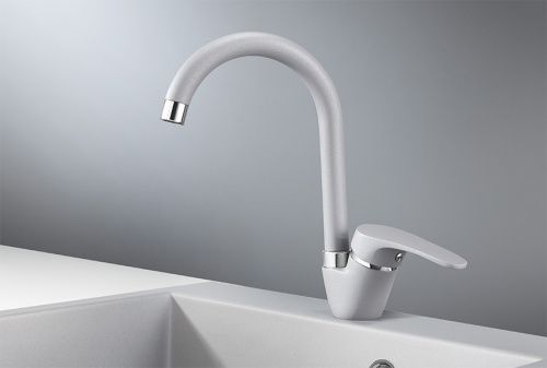 Смеситель для кухни Granula 1024, АЛЮМИНИУМ на мойку серый