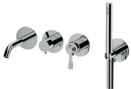 Смеситель для ванны Remer Atelier AL53D2P встраиваемый в стену хром