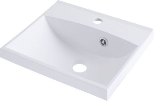 Раковина из искусственного камня Aquanet Нота NEW 00204094 40х40 полувстраиваемая цвет белый 1 отверстие под смеситель