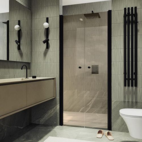 Душевая дверь Maybah Glass MGD-427-6 120х200 стекло тонированное профиль черный