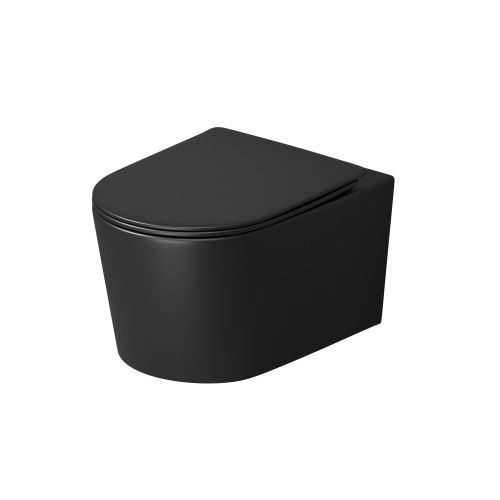 Унитаз подвесной Grossman Торнадо GR-4499BMSQ черный с сиденьем микролифт безободковый смыв торнадо