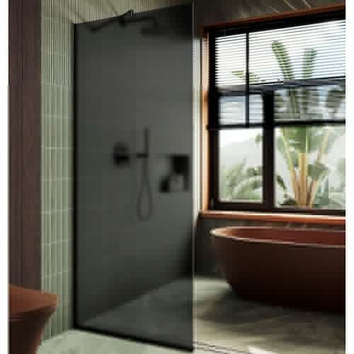 Душевая перегородка Maybah Glass MGD-682-6у 110х195 стекло тонированное профиль черный