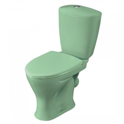 Унитаз-компакт напольный с бачком Santeri Версия 1P4015S0400BF зеленый с сиденьем каскадный смыв
