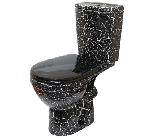 Унитаз-компакт напольный с бачком Rosa Рио Вн УнЧк199 черный с сиденьем каскадный смыв