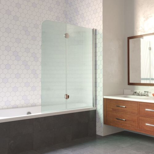 Душевая шторка на ванну Vegas-Glass E2V LUX E2V LUX 120 08 Moru R 120х150 стекло рифленое профиль хром ориентация правая