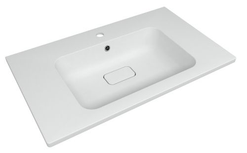 Раковина из искусственного камня Florentina Палермо 800 10.230.00800.201 80х50 накладная цвет белый 1 отверстие под смеситель