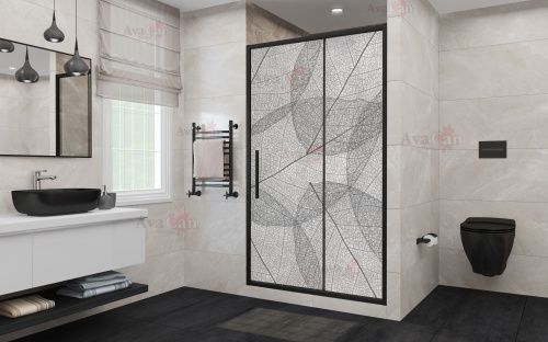 Душевая дверь AvaCan FB160MT 180х195 стекло матовое профиль черный