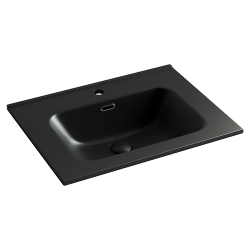 Раковина из сантехнического фарфора Ceramica Nova ELEMENT CN7001MB 60х50 накладная цвет черный 1 отверстие под смеситель