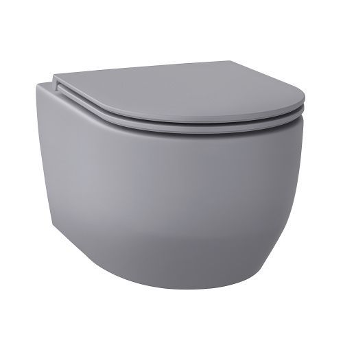Унитаз подвесной Wellsee Croquis 182614001 серый с сиденьем микролифт безободковый смыв торнадо
