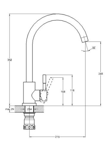 Смеситель для кухни D-Lin H155315 на мойку сатин - фото 2