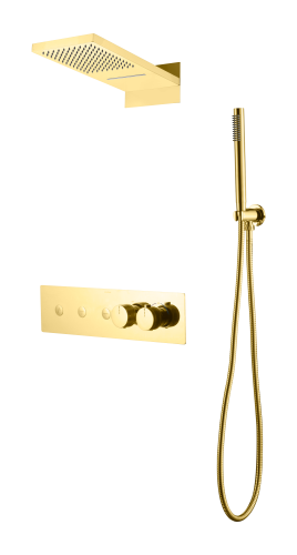 Душевая система Boheme Fusion 131-G встраиваемая в стену цвет золото с термостатом