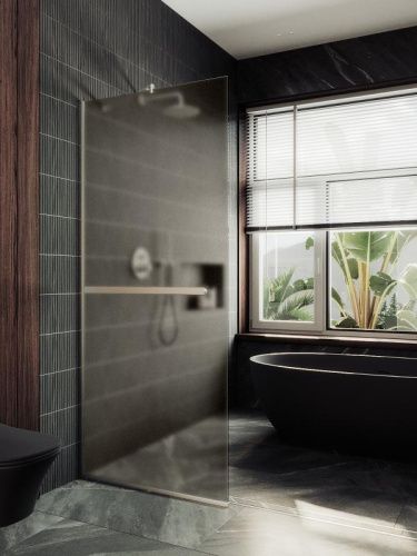 Душевая перегородка Maybah Glass MGD-734-5у 90х195 стекло тонированное профиль хром