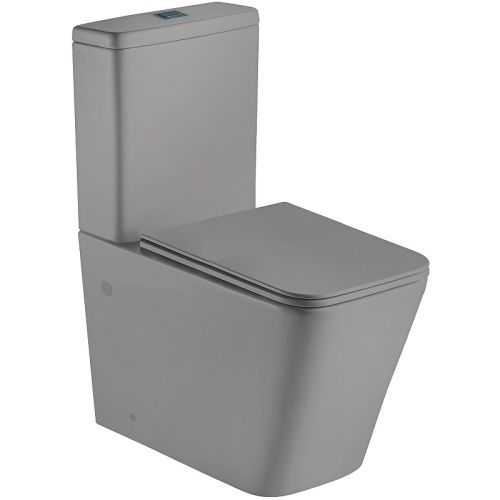Унитаз напольный с бачком WeltWasser WW GELBACH XL 001 MT-GR (10000005777) серый с сиденьем микролифт безободковый душевой смыв