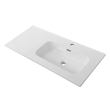 Раковина керамическая Cezares DUET CZR-8095-100-R 100х50 подвесная цвет белый 1 отверстие под смеситель