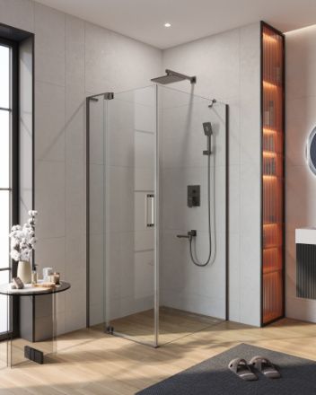 Душевой уголок Cezares SLIDER SLIDER-AH-1-90-80/90-C-GM 90х80 стекло прозрачное профиль оружейная сталь без поддона