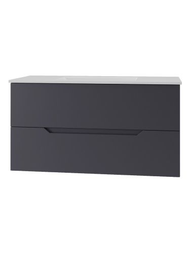 Тумба с раковиной Orange Line Li-100Tug+Ra 100х50 подвесная цвет серый