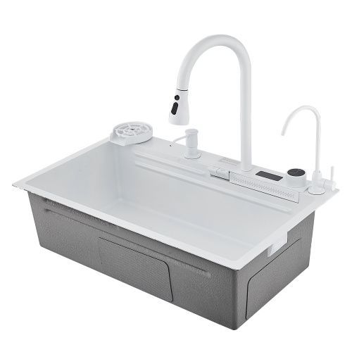 Кухонная мойка Savol S-SC002W 75х45 цвет белый поверхность матовая