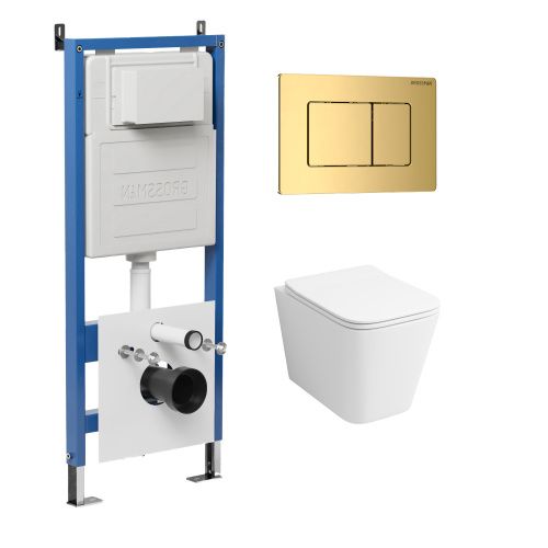 Инсталляция + кнопка смыва + унитаз Grossman Classic 97.4441S.04.30M