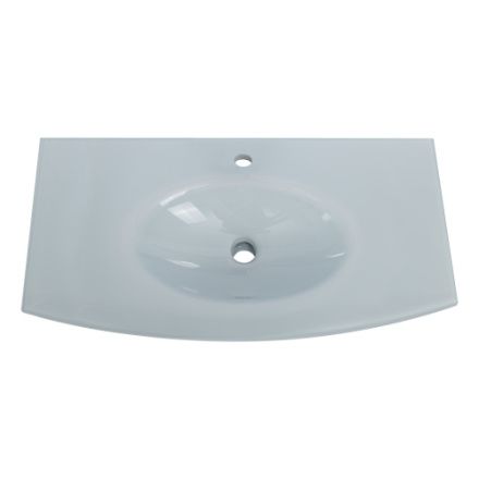 Раковина стеклянная Cezares 82416 100х50 подвесная цвет белый 1 отверстие под смеситель