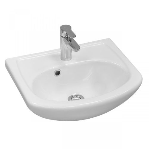 Раковина из сантехнического фарфора Santek Азов 1WH112449 50х40 встраиваемая цвет белый 1 отверстие под смеситель