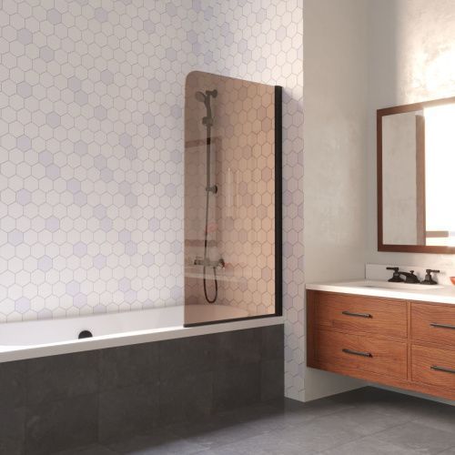 Душевая шторка на ванну Vegas-Glass EV LUX EV LUX 60 02М 05 R 60х150 стекло тонированное профиль черный ориентация правая