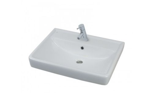 Раковина керамическая Aquaton Тигода 1WH302082 60х50 накладная цвет белый 1 отверстие под смеситель