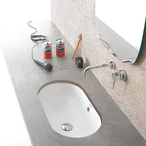 Раковина керамическая Globo Forty3 SC043.BO 60 см встраиваемая цвет белый без отверстий под смеситель