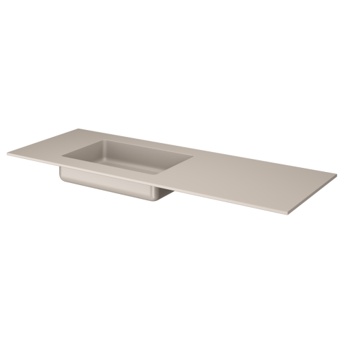 Раковина акриловая Armadi Art Quatro 793-140-D-L 140х50 накладная цвет бежевый без отверстий под смеситель