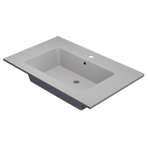 Раковина из искусственного камня Uperwood Parma Quartz 291003005 80х50 полувстраиваемая цвет белый