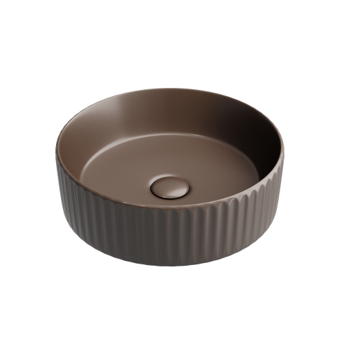 Раковина из сантехнического фарфора Ceramica Nova ELEMENT CN6057MDB 40х40 накладная цвет коричневый без отверстий под смеситель