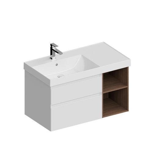 Тумба под раковину Kerama Marazzi GEOMETRICA CUB.90.2Lh\WHTM.N 90х50 подвесная цвет белый