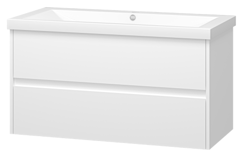 Тумба под раковину Misty Алиса Э-Али01100-011П2Я 100х50 подвесная цвет белый