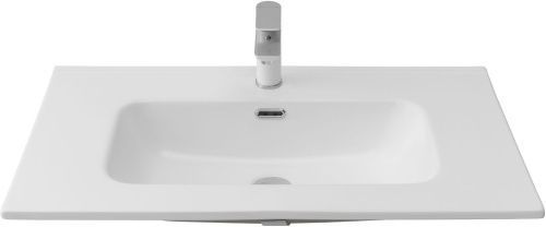 Раковина керамическая Aquanet Flat 00330431 80х50 полувстраиваемая цвет белый 1 отверстие под смеситель