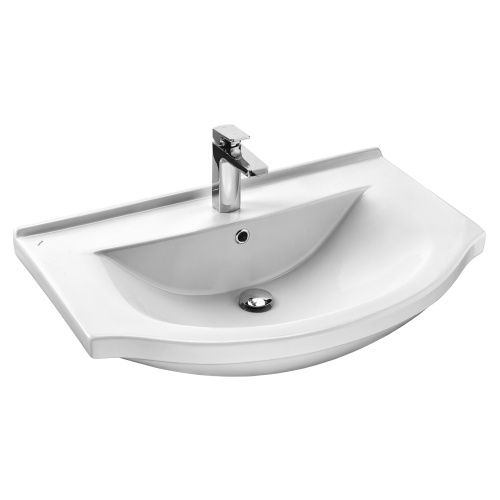 Раковина из сантехнического фарфора Santek Эльбрус WH109653 80х50 накладная цвет белый