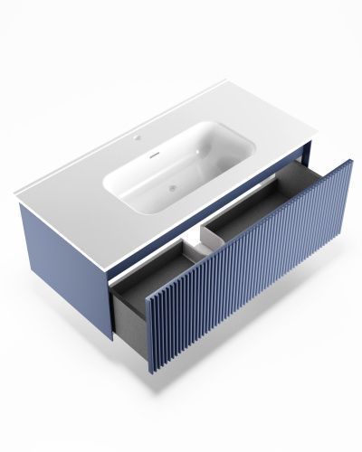 Тумба под раковину La Fenice Terra FNC-01-TER-BG-100 100х50 подвесная цвет синий