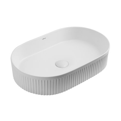 Раковина из сантехнического фаянса Abber BEQUEM AC2116MW 60х40 накладная цвет белый без отверстий под смеситель