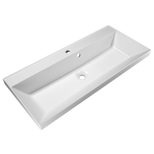 Раковина из искусственного камня BelBagno BB1000/450-LV-MR-AST 100х50 накладная цвет белый 1 отверстие под смеситель