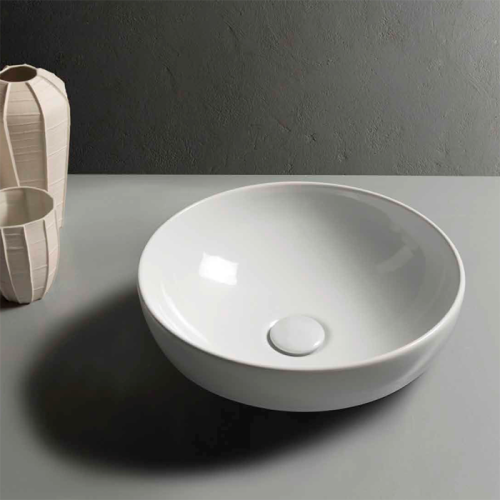 Раковина керамическая Globo T-Edge B6T38.BI*0 40х40 накладная цвет белый без отверстий под смеситель