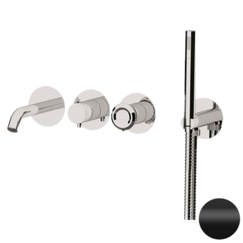 Смеситель для ванны Remer Element ET53D2PNO встраиваемый в стену черный