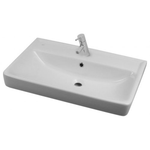 Раковина керамическая Aquaton Тигода 1WH302084 80х50 накладная цвет белый 1 отверстие под смеситель