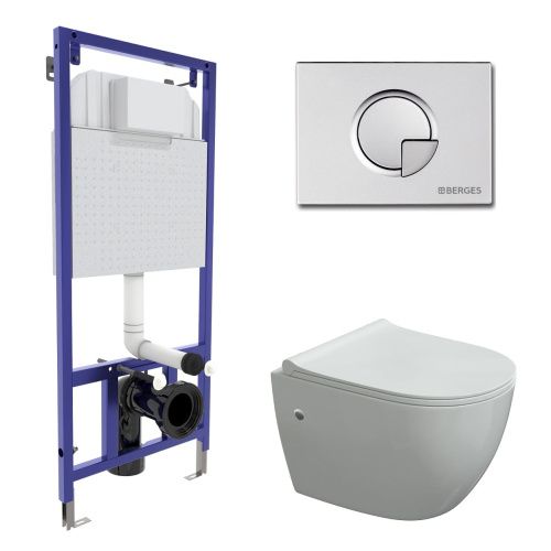 Комплект унитаз с инталляцией и клавишей смыва Berges NOVUM 043276