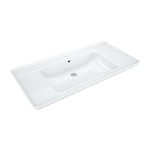 Раковина из сантехнического фарфора Kirovit Дуглас Вн Крв66 110х50 накладная цвет белый