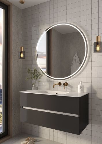 Тумба под раковину Armadi Art Vallessi 837-100-A glossy 100х50 подвесная цвет черный