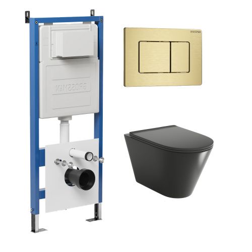Инсталляция + кнопка смыва + унитаз Grossman Classic 97.4477BMSQ.04.32M
