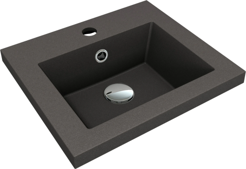 Раковина из искусственного камня Florentina Анита 400 10.150.00400.302 40х40 накладная цвет черный 1 отверстие под смеситель